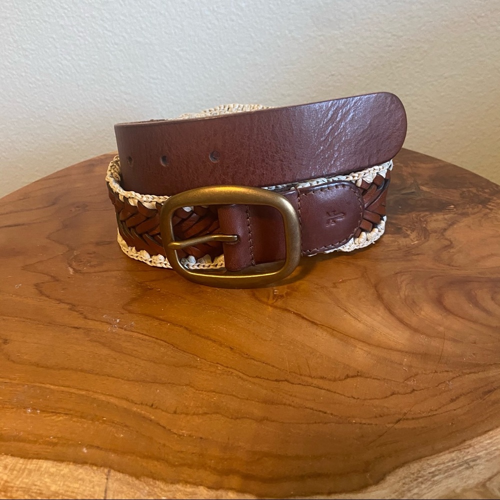 Frye Leather Woven Belt